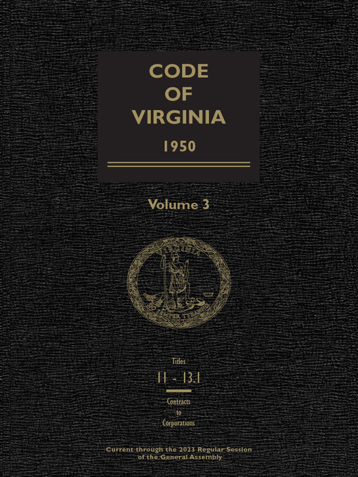 Title details for Code of Virginia by Publisher's Editorial Staff - Wait list